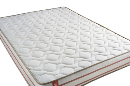 Pack lit complet 160x200 cm - Matelas + 2 Sommiers Beiges + 2 oreillers + Couette - Le Doux