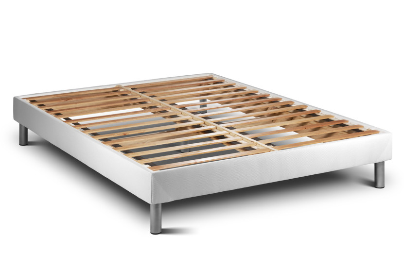 Ensemble Matelas Sommier 160x200 cm - Sommier Blanc (en kit) - Vitalmemo