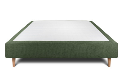 Sommier Tapissier 160x200 cm - H35 cm - Toile nattée - Vert kaki