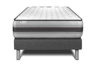 Ensemble Matelas Sommier 90x200 cm - Sommier Gris (déjà monté) - Vitalpower Recover