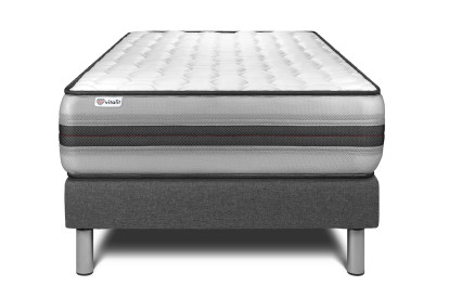 Ensemble Matelas Sommier 90x200 cm - Sommier Gris (déjà monté) - Vitalpower Recover