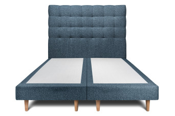 Lit 2x100x200 cm avec Tête de lit capitonnée - Tissu Bouclette