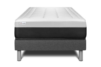 Ensemble Matelas Sommier 90x200 cm - Sommier Gris (en kit) - Vital Form