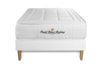 Ensemble Matelas Sommier 90x190 cm - Sommier Blanc (déjà monté) - Balmoral Ensemble Matelas Sommier 90x190 cm - Sommier Blanc (déjà monté) - Balmoral