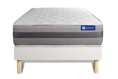 Ensemble Matelas Sommier 80x190 cm - Sommier Blanc (en kit) - Actiflex Relax