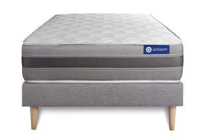 Ensemble Matelas Sommier 80x190 cm - Sommier Gris (en kit) - Actiflex Relax