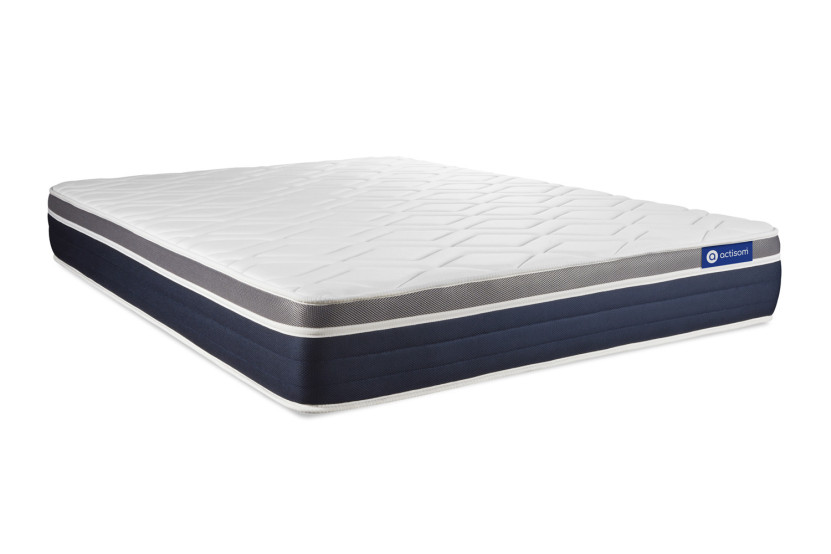 Ensemble Matelas Sommier 140x200 cm - Sommier Blanc (en kit) - Actimemo Confort