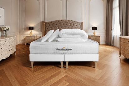 Pack lit complet 160x200 cm - Matelas + 2 Sommiers Blancs + 2 oreillers + Couette - Balmoral