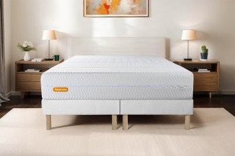 Ensemble Matelas Sommier 180x200 cm - 2 Sommiers Blanc - Memo Bio
