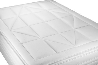 Pack lit complet 140x190 cm - Matelas + Sommier Blanc (en kit) + 2 oreillers + Couette - Vingt-Huit PLUS