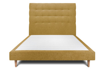 Lit 160x200 cm avec Tête de lit capitonnée - Tissu Toile natté Lit 160x200 cm avec Tête de lit capitonnée - Tissu Toile natté
