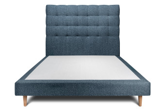 Lit 140x200 cm avec Tête de lit capitonnée - Tissu Bouclette
