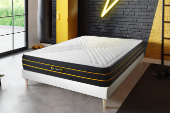 Ensemble Matelas Sommier 140x200 cm - Sommier Blanc (déjà monté) - Ultra