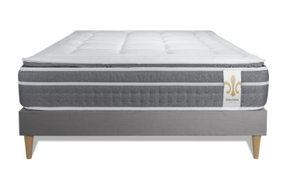 Ensemble Matelas Sommier 140x200 cm - Sommier Gris (déjà monté) - Trente PLUS