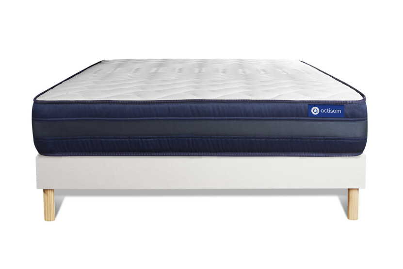 Ensemble Matelas Sommier 140x200 cm - Sommier Blanc (en kit) - Actiflex Tech