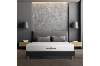 Ensemble Matelas Sommier 140x200 cm - Sommier Noir (déjà monté) - Nottingham