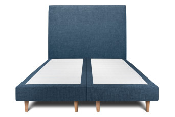 Lit 2x80x200 cm avec Tête de lit tapissée - Tissu Toile natté Lit 2x80x200 cm avec Tête de lit tapissée - Tissu Toile natté