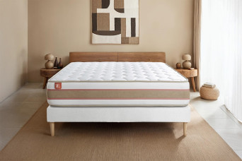 Ensemble Matelas Sommier 90x200 cm - Sommier Blanc (déjà monté) - Le Délicat