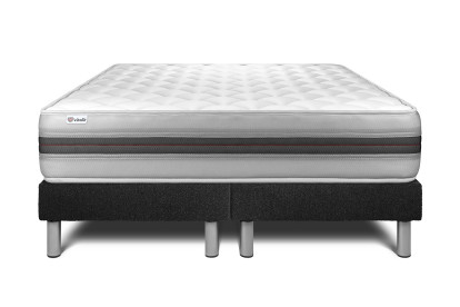 Ensemble Matelas Sommier 160x200 cm - 2 Sommiers Noir - Vitalmemo Back