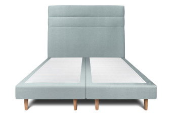 Lit 2x100x200 cm avec Tête de lit à lignes - Tissu Velours