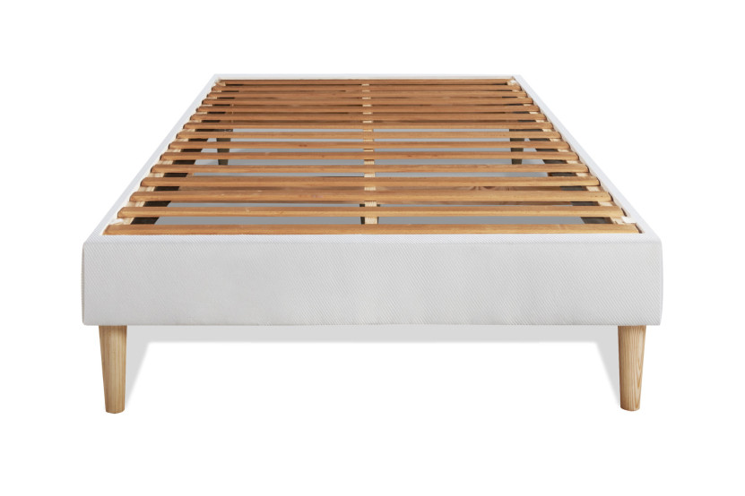 Ensemble Matelas Sommier 90x200 cm - Sommier Blanc (en kit) - Le Raffiné