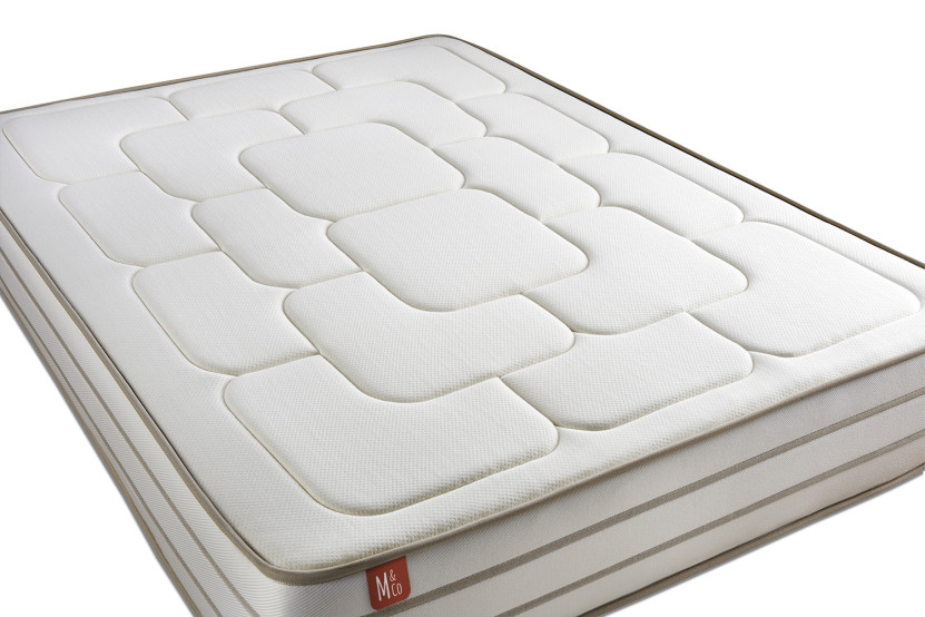 Pack lit complet 200x200 cm - Matelas + 2 Sommiers Blancs + 2 oreillers + Couette - Le Douillet