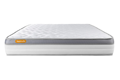 Ensemble Matelas Sommier 160x200 cm - Sommier Blanc (déjà monté) - Memo Zen