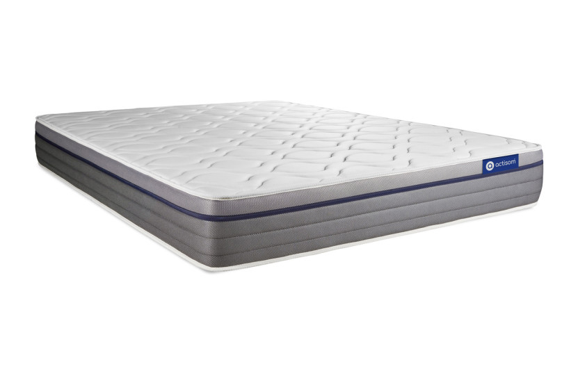 Ensemble Matelas Sommier 140x190 cm - Sommier Gris (en kit) - ActiMemo Zen