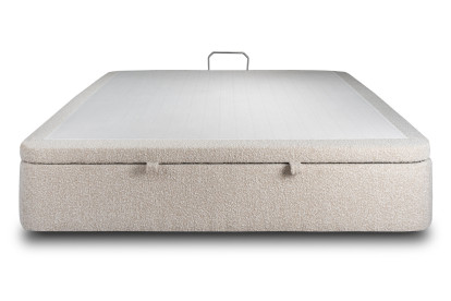 Sommier Coffre 140x190 cm - Bouclette - Beige clair