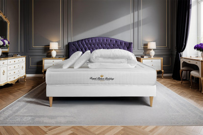 Pack lit complet 180x200 cm - Matelas + Sommier Blanc (en kit) + 2 oreillers + Couette - Nottingham