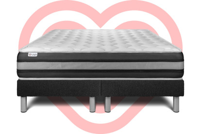 Ensemble Matelas Sommier 180x200 cm - 2 Sommiers Noir - Vitalspring Zen