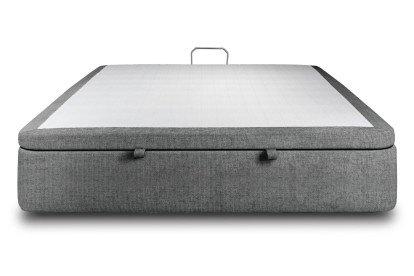 Sommier Coffre 140x200 cm - Toile nattée  - Gris anthracite
