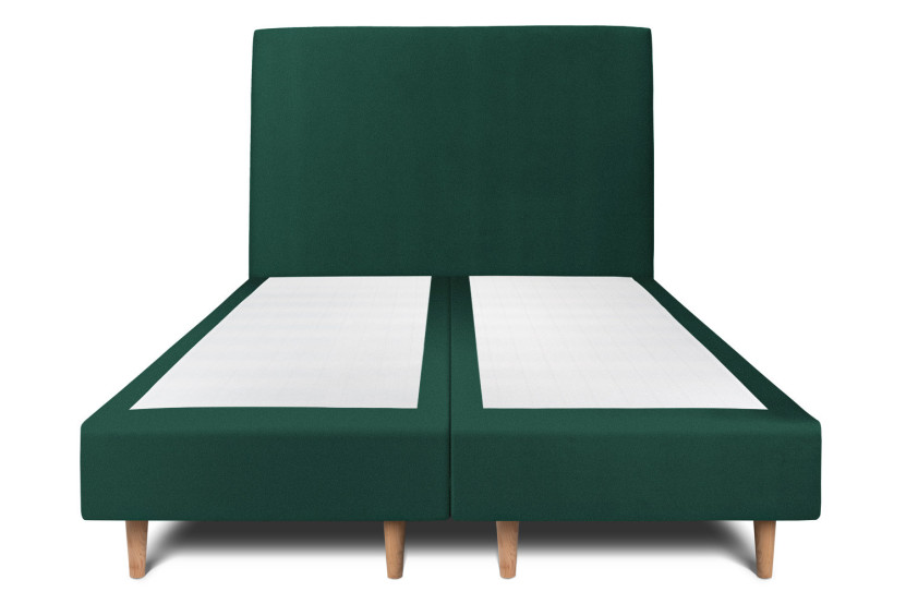 Lit 2x90x200 cm avec Tête de lit tapissée - Tissu Velours