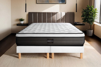 Ensemble Matelas Sommier 160x200 cm - 2 Sommiers Blancs - Suite Ensemble Matelas Sommier 160x200 cm - 2 Sommiers Blancs - Suite