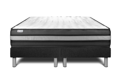 Ensemble Matelas Sommier 180x200 cm - 2 Sommiers Noir - Vital Power Zen