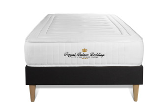 Ensemble Matelas Sommier 90x200 cm - Sommier Noir (déjà monté) - Nottingham
