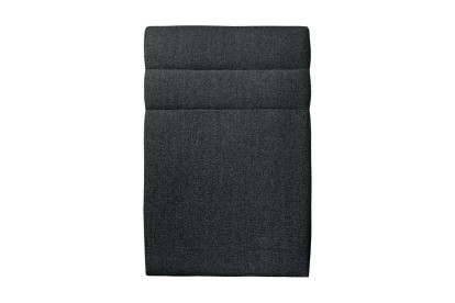 Lit 90x190 cm - Sommier tapissier H35 cm + tête de lit à lignes - Tissu Bouclette Noir