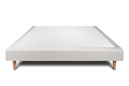 Sommier Tapissier 150x190 cm - H29 cm - Velours - Gris clair