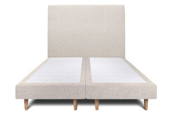 Lit 2x80x200 cm avec Tête de lit tapissée - Tissu Toile natté