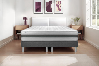Ensemble Matelas Sommier 180x200 cm - 2 Sommiers Gris - Vitalmemo Back