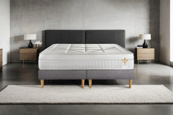 Ensemble Matelas Sommier 160x200 cm - 2 Sommiers Gris - Vingt-Huit