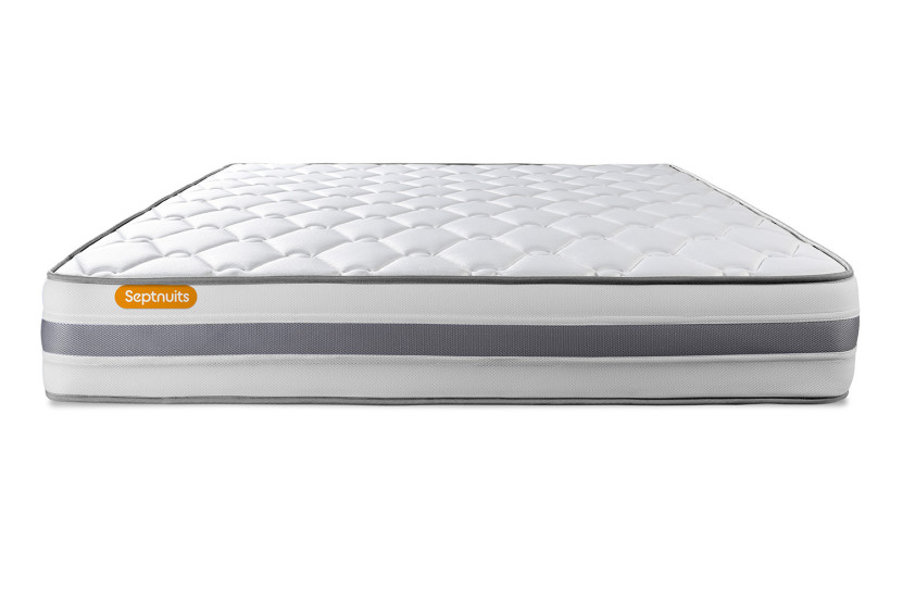 Ensemble Matelas Sommier 160x200 cm - 2 Sommiers Gris - Memo Spring