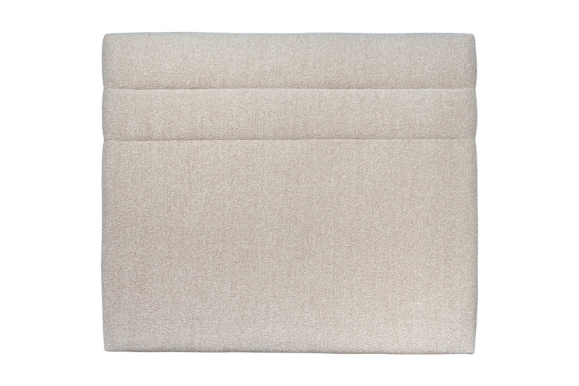 Tête de lit 160 cm Lignes - Tissu Bouclette Beige Clair