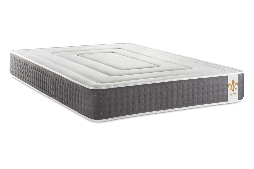 Pack lit complet 160x200 cm - Matelas + Sommier Blanc (en kit) + 2 oreillers + Couette - Vingt-Six