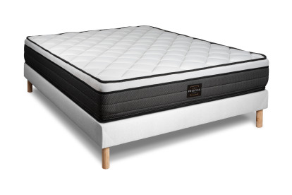 Ensemble Matelas Sommier 140x200 cm - Sommier Blanc (déjà monté) - Suite