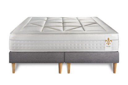 Ensemble Matelas Sommier 180x200 cm - 2 Sommiers Gris - Vingt-Huit