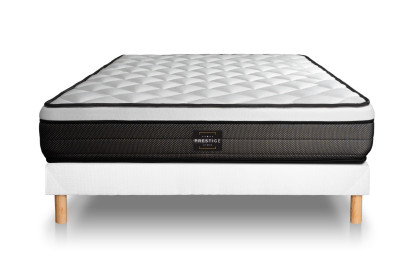 Ensemble Matelas Sommier 140x200 cm - Sommier Blanc (déjà monté) - Suite