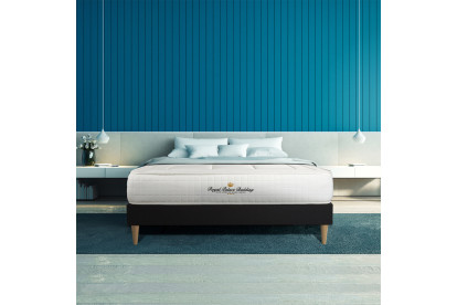 Ensemble Matelas Sommier 140x190 cm - Sommier Noir (déjà monté) - Balmoral