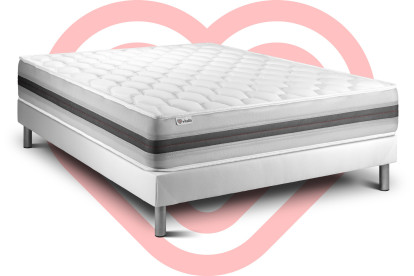 Ensemble Matelas Sommier 200x200 cm - Sommier Blanc (en kit) - Vitalspring Recover
