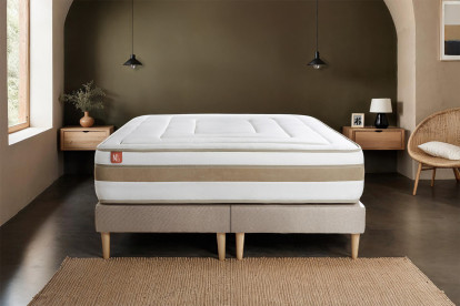 Ensemble Matelas Sommier 160x200 cm - 2 Sommiers Beige - Le Raffiné